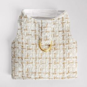 Chantel Tweed Dog Harness (Color: Cream, size: SM)